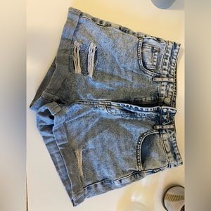 Blue Denim High wasted shein shorts
